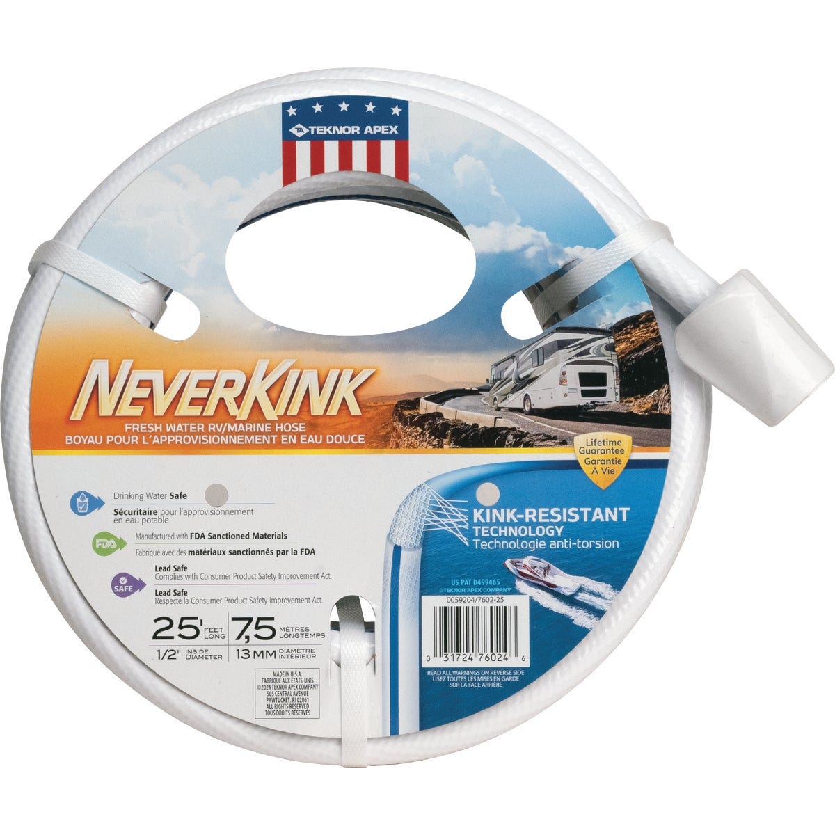 Teknor Apex NeverKink 1/2 In. x 25 Ft. White RV/Marine Hose Teknor Apex NeverKink 1/2 In. x 25 Ft. White RV/Marine Hose