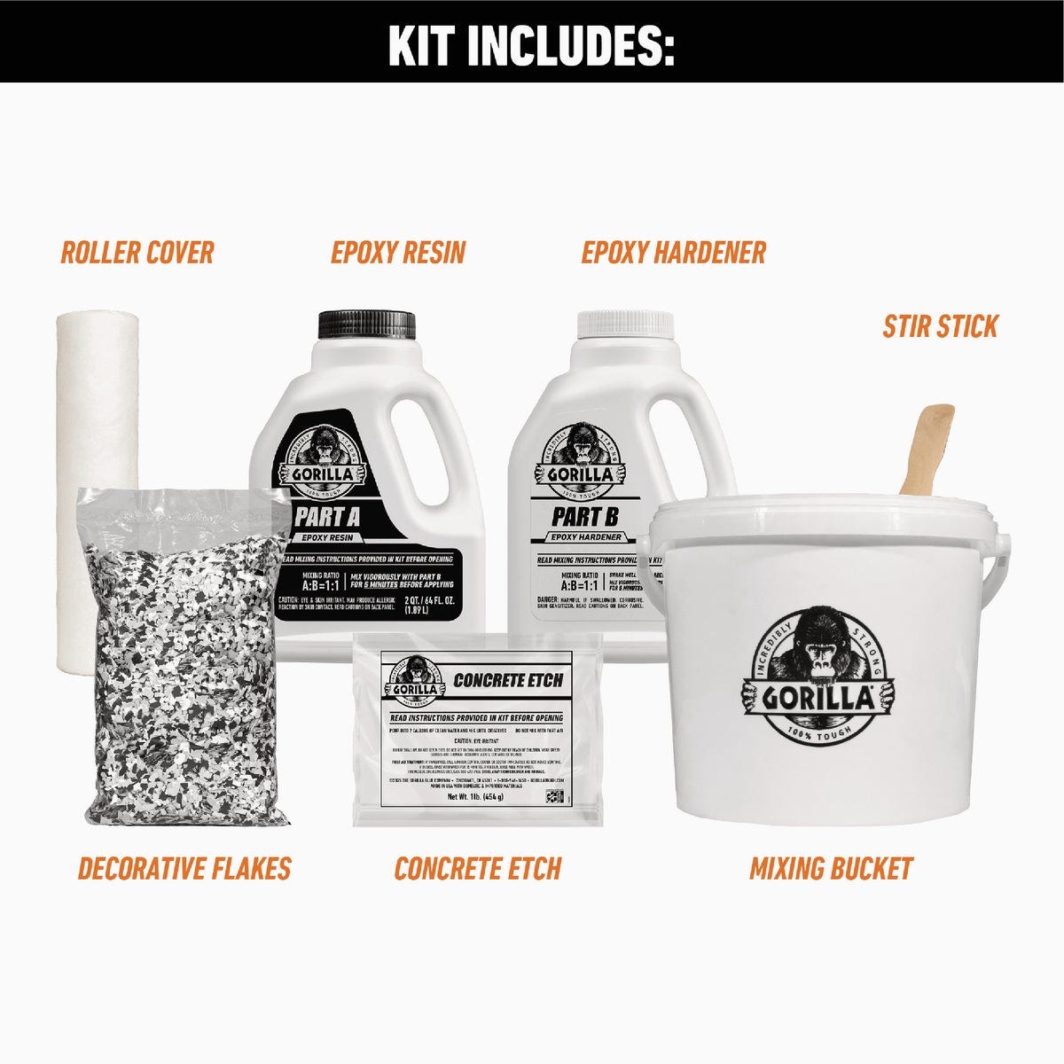 Gorilla Gray Garage Floor Epoxy Coating Kit - 1 Car Coverage - photo 2 Gorilla Gray Garage Floor Epoxy Coating Kit - 1 Car Coverage - photo 2