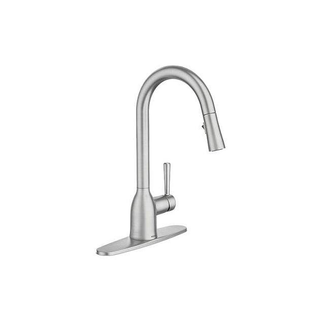 Moen Adler Brushed Nickel Single-Handle High-Arc Kitchen Faucet Moen Adler Brushed Nickel Single-Handle High-Arc Kitchen Faucet