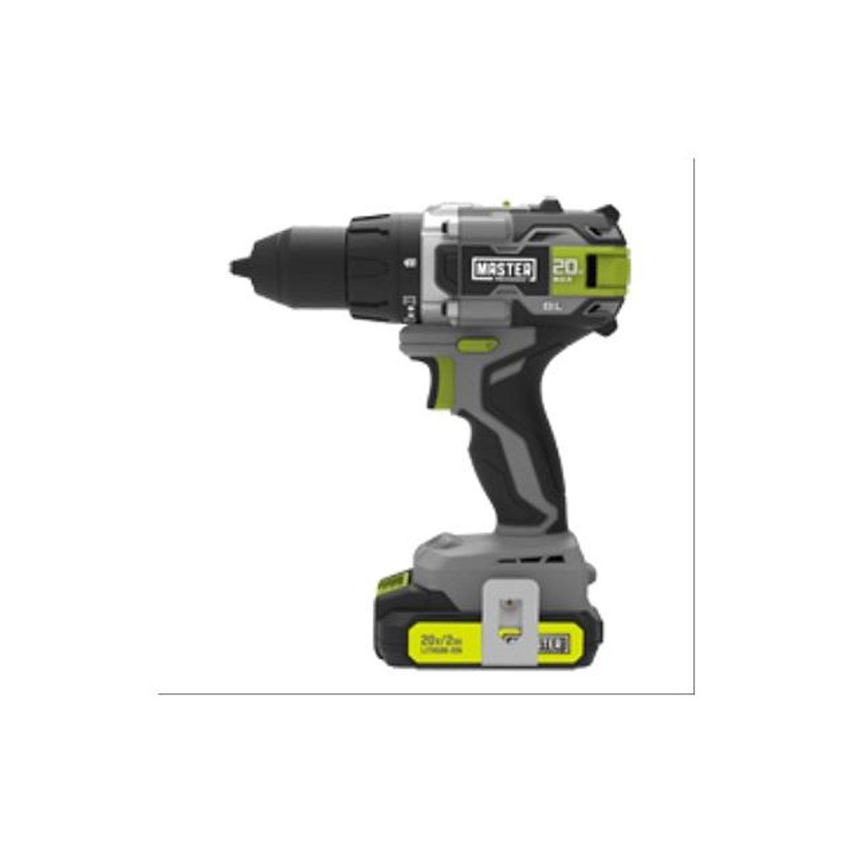 Master Mechanic 20V 1/2 In. Brushless Compact Cordless Drill Kit with 2 Batteries