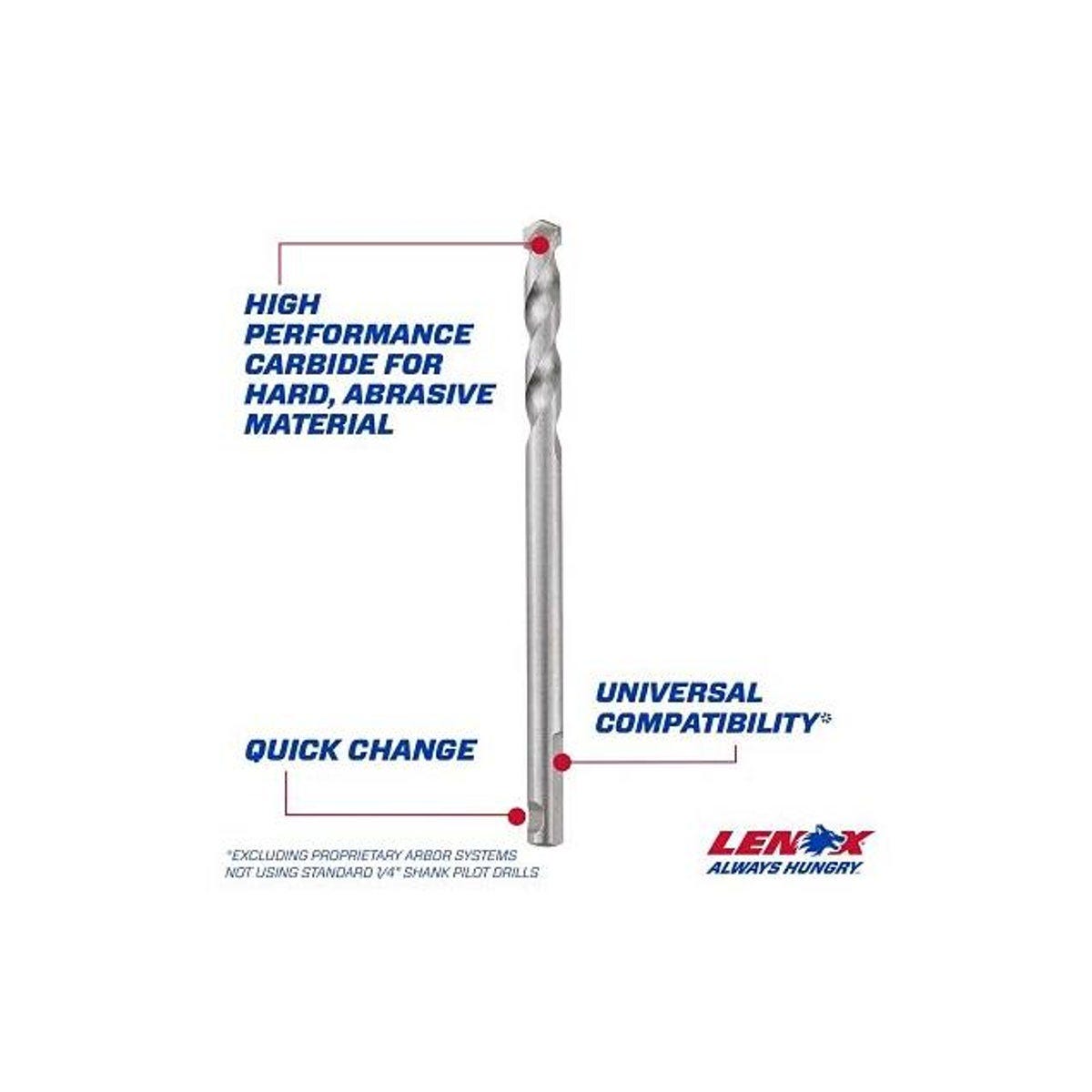 Lenox 4-1/4 x 3/8 In. Quick Change HSS Hole Saw Pilot Drill Bit