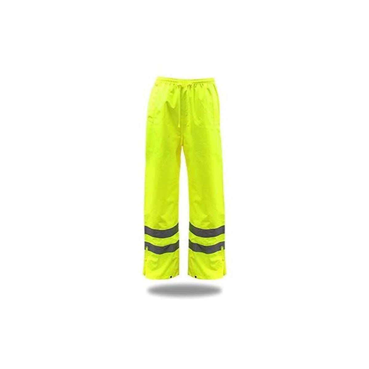 Safety Works Large Hi-Vis Yellow Polyester Rain Pants