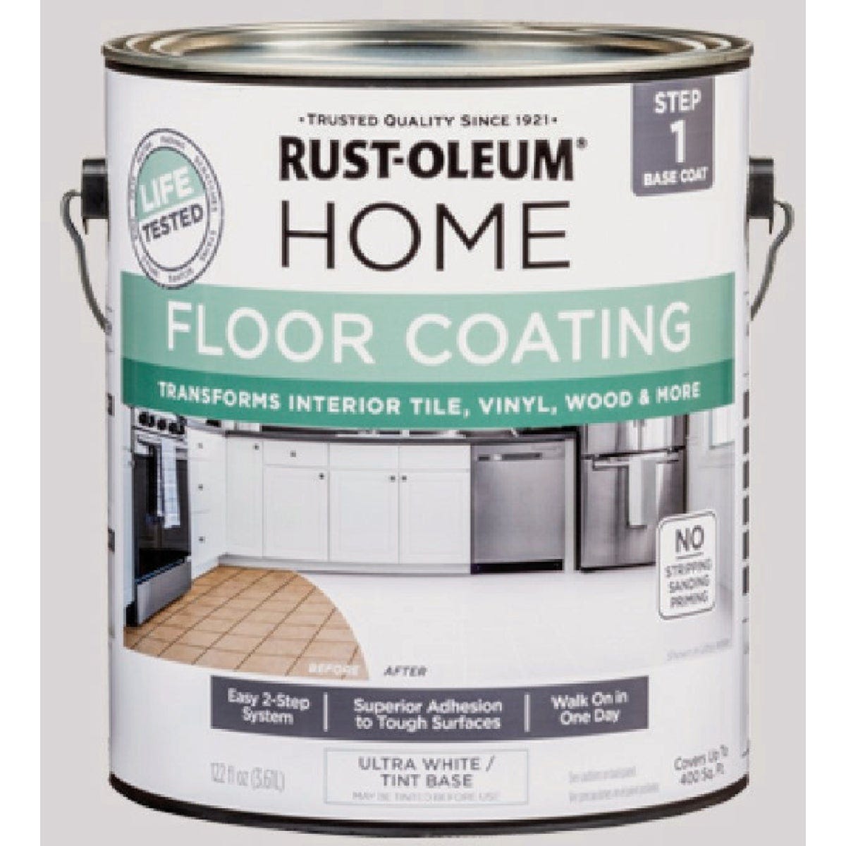 Rust-Oleum Home Floor Coating, Matte Ultra White Tint Base, 1 Gallon Rust-Oleum Home Floor Coating, Matte Ultra White Tint Base, 1 Gallon