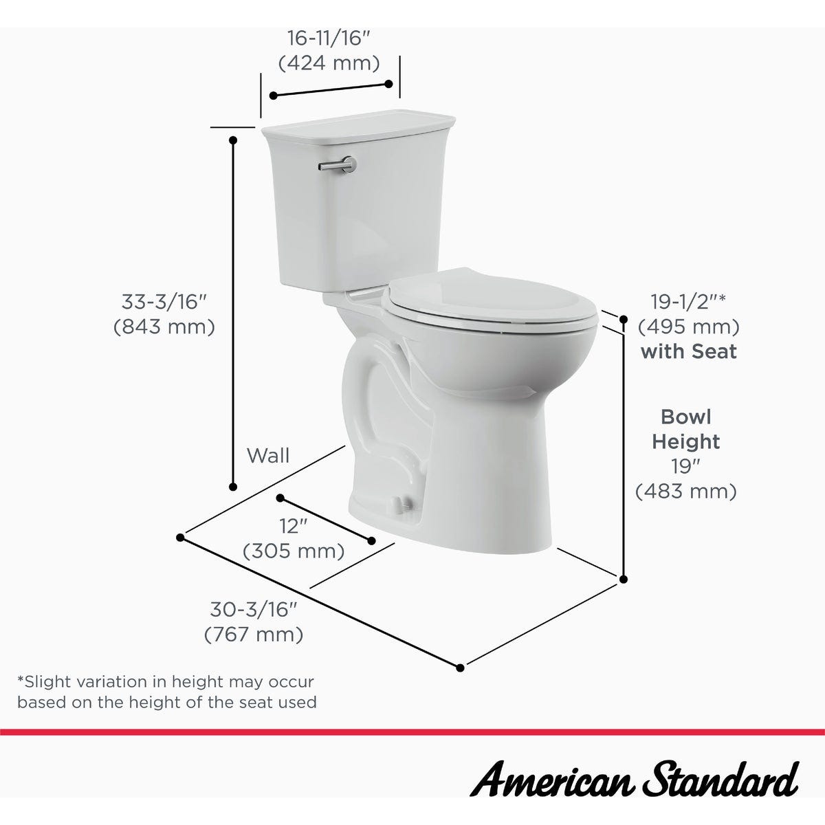 American Standard Elevation White Extra-Tall 19 In. Elongated Bowl 1.28 GPF Toilet-to-Go - photo 6 American Standard Elevation White Extra-Tall 19 In. Elongated Bowl 1.28 GPF Toilet-to-Go - photo 6