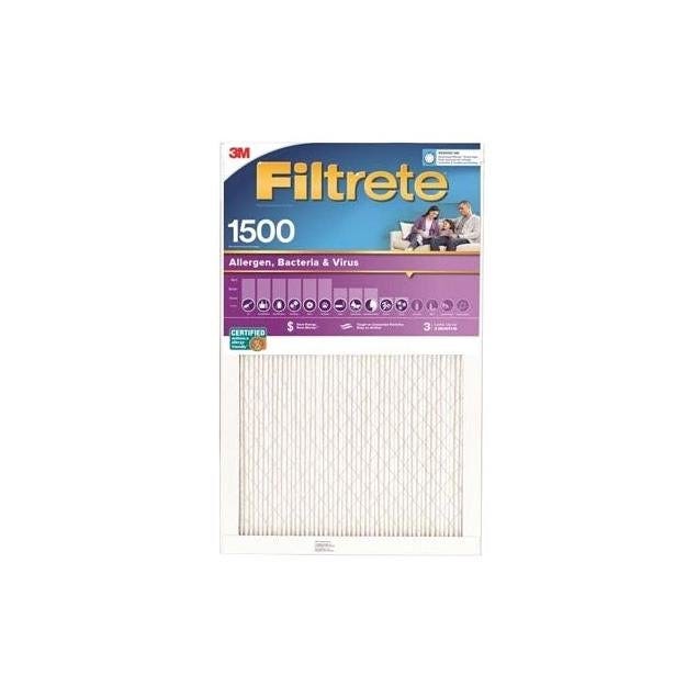 Filtrete 10 In. x 20 In. x 1 In. Ultra Allergen Pleated MPR 1500 Furnace Air Filter Filtrete 10 In. x 20 In. x 1 In. Ultra Allergen Pleated MPR 1500 Furnace Air Filter