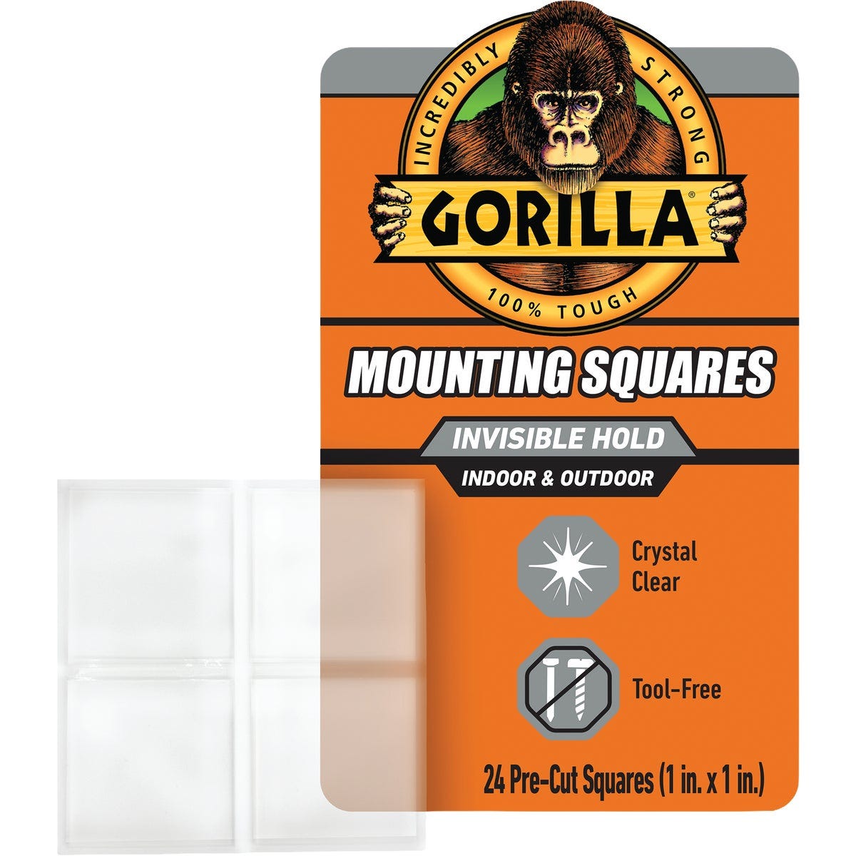 Gorilla Glue 1 In. x 1 In. 7 Lb. Capacity Permanent Clear Mounting Squares (24-Pack) Gorilla Glue 1 In. x 1 In. 7 Lb. Capacity Permanent Clear Mounting Squares (24-Pack)