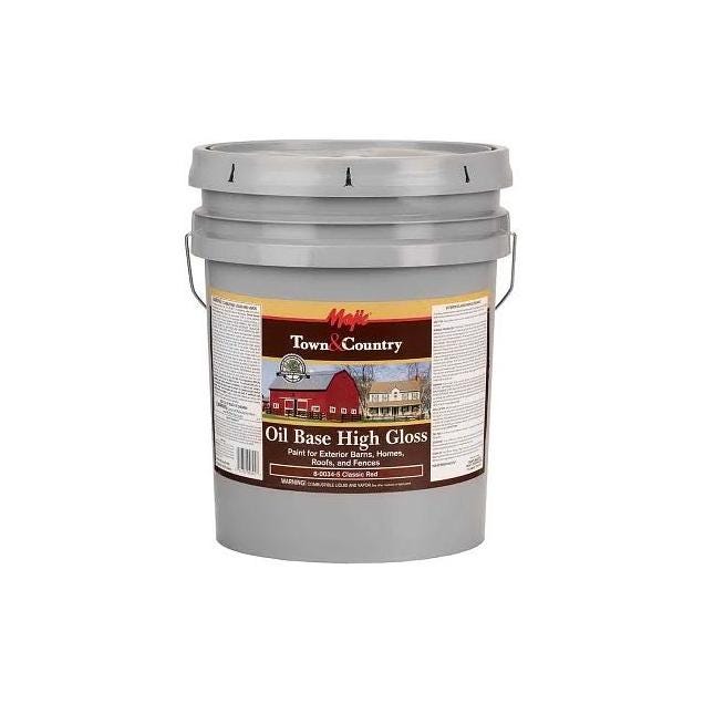 MAJIC Town & Country Oil Base High-Gloss Barn & Fence Paint, Classic Red, 5 Gal.