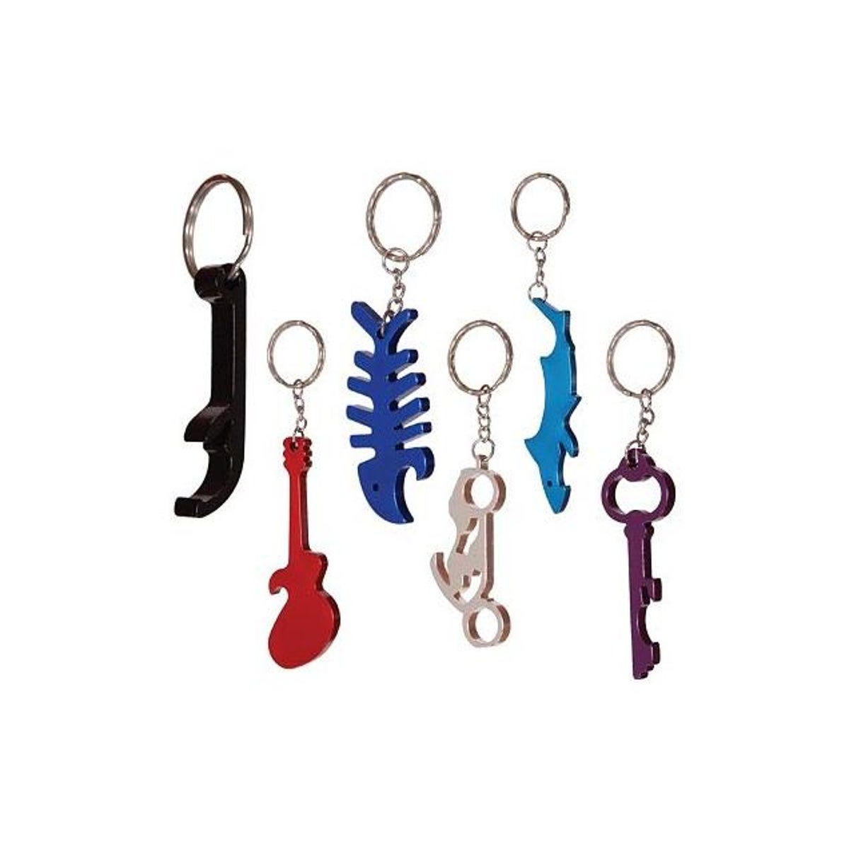 Hillman 1 In. Assorted Shapes & Colors Metal Bottle Opener & Key Ring
