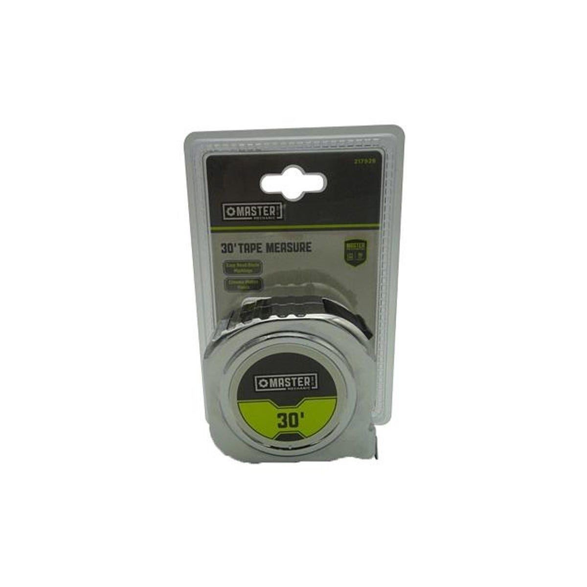 Master Mechanic 1 In. x 30 Ft. Chrome Tape Measure, Nylon Coating