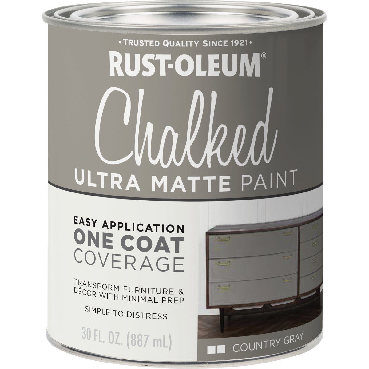 Rust-Oleum Chalked Country Gray Ultra Matte 30 Oz. Chalk Paint Rust-Oleum Chalked Country Gray Ultra Matte 30 Oz. Chalk Paint
