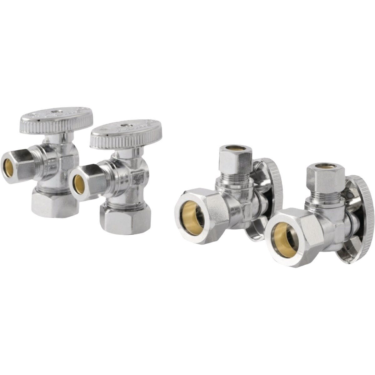 SharkBite 1/2 In. Compression x 3/8 In. Compression Quarter Turn Angle Valve (4-Pack) SharkBite 1/2 In. Compression x 3/8 In. Compression Quarter Turn Angle Valve (4-Pack)