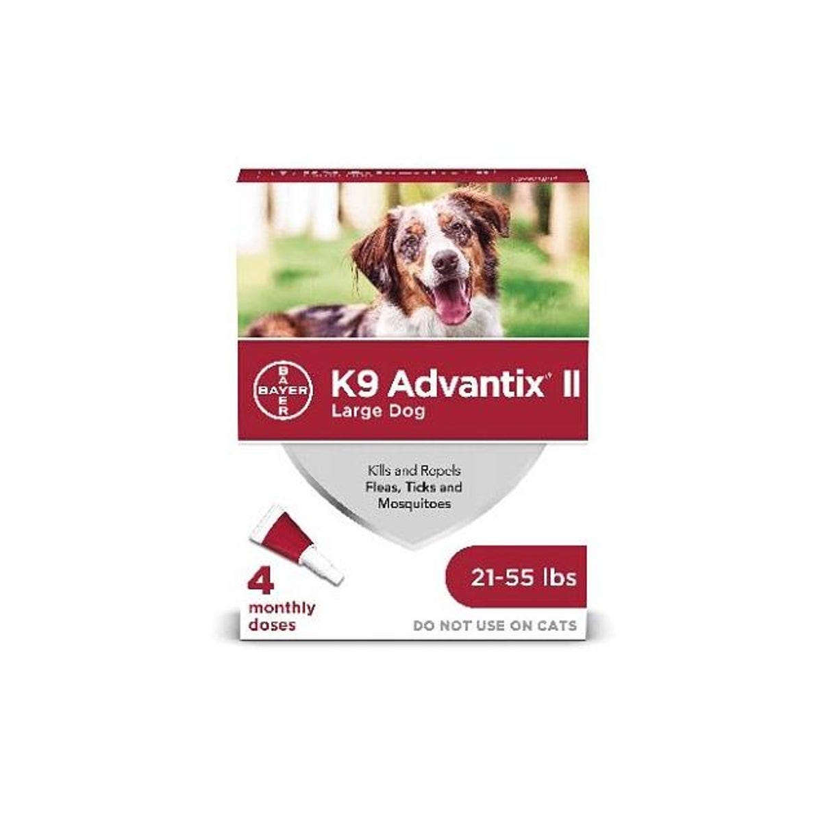 K9 Advantix II Flea And Tick Prevention & Treatment for Dogs 21-55 Lb. (4-Pack)
