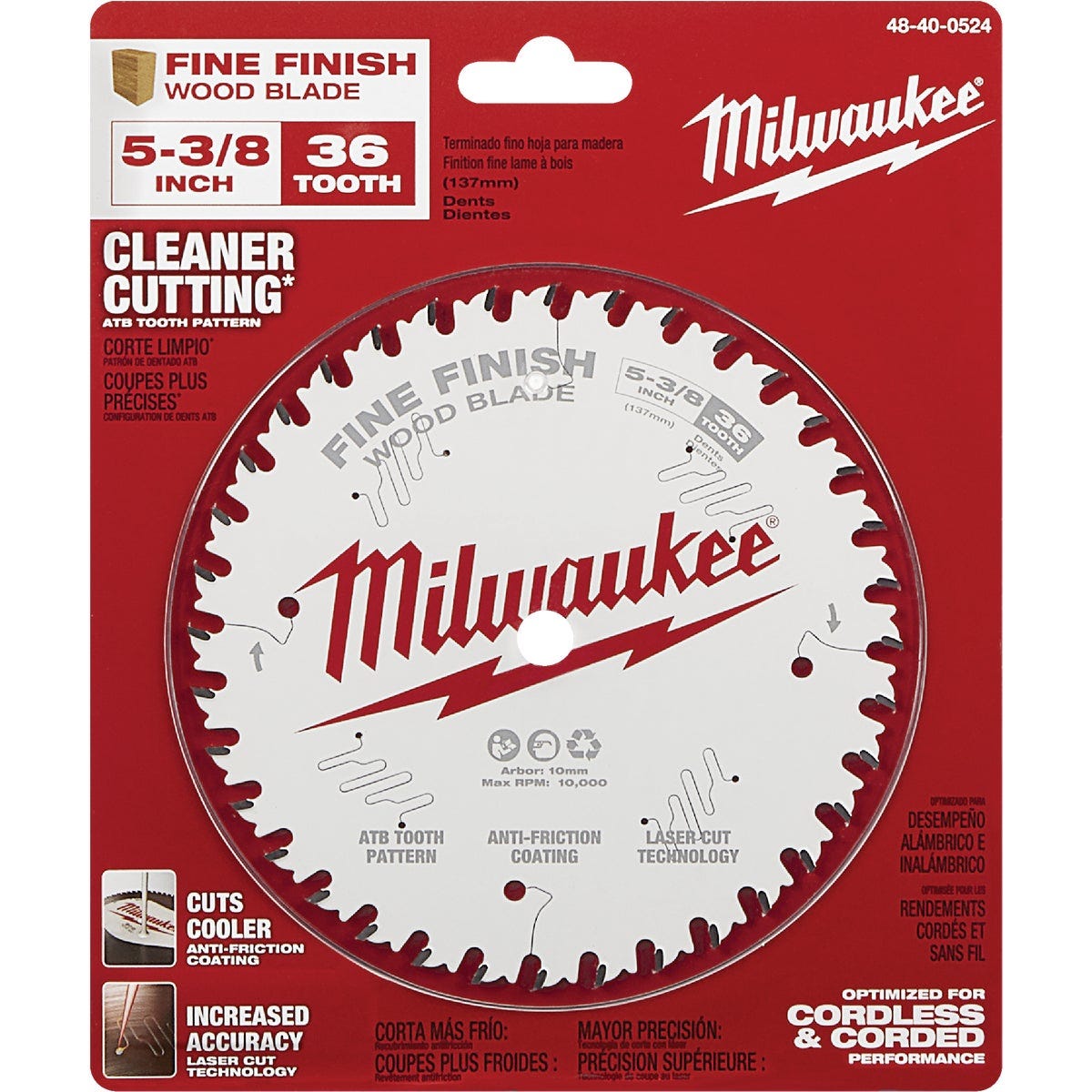 Milwaukee 5-3/8 In. 36-Tooth Fine Finish Circular Saw Blade - photo 2 Milwaukee 5-3/8 In. 36-Tooth Fine Finish Circular Saw Blade - photo 2