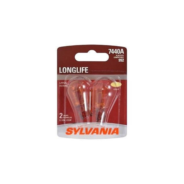 Sylvania 7440ALL BP2 Long Life Miniature Amber Bulb (2-Pack)