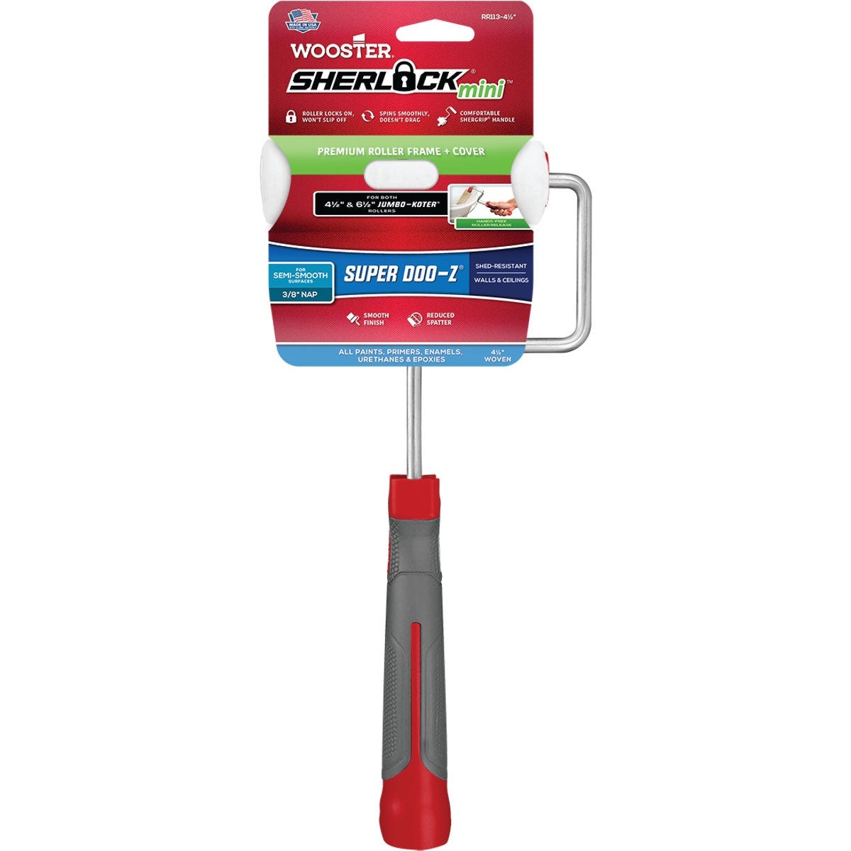 Wooster Super Doo-Z 4-1/2 In. Mini Woven Paint Roller Cover & Frame Wooster Super Doo-Z 4-1/2 In. Mini Woven Paint Roller Cover & Frame