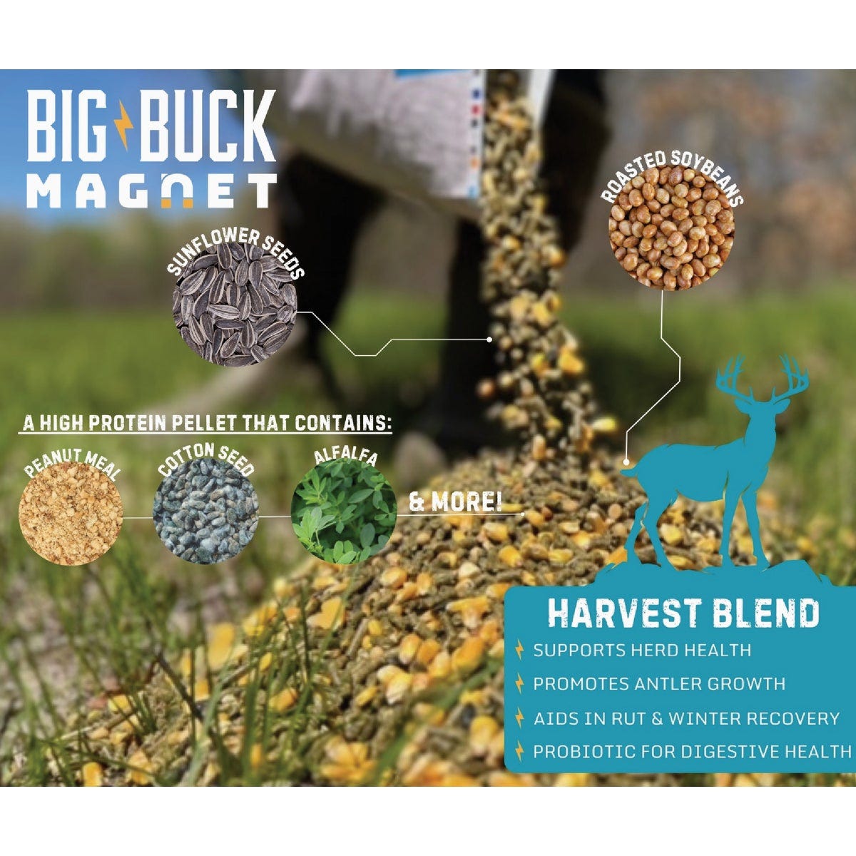 Big Buck Magnet The Harvest Blend 40 Lb. Deer Feed - photo 4 Big Buck Magnet The Harvest Blend 40 Lb. Deer Feed - photo 4