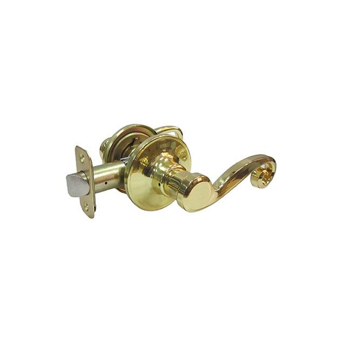TruGuard Polished Brass Hall/Closet Reversible Scroll Passage Door Lever