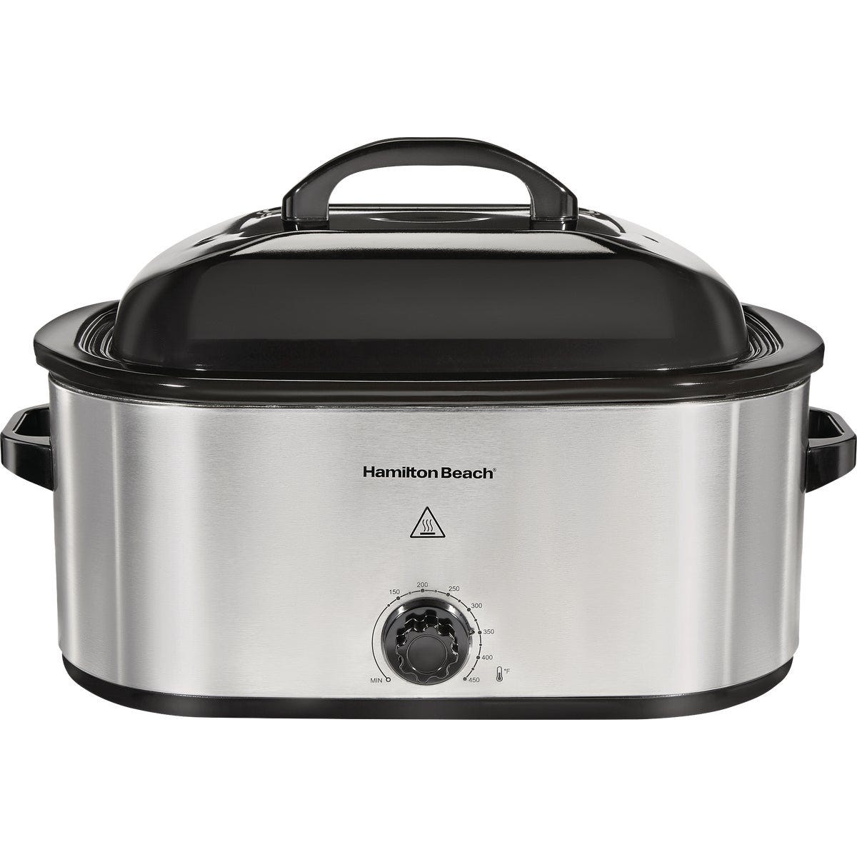 Hamilton Beach 22 Qt. Stainless Steel Electric Roaster Oven with Black Lid Hamilton Beach 22 Qt. Stainless Steel Electric Roaster Oven with Black Lid