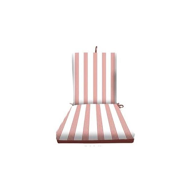 Patio Premier 44 In. x 21 In. x 4 In. Red Striped Patio Seat Cushion Patio Premier 44 In. x 21 In. x 4 In. Red Striped Patio Seat Cushion