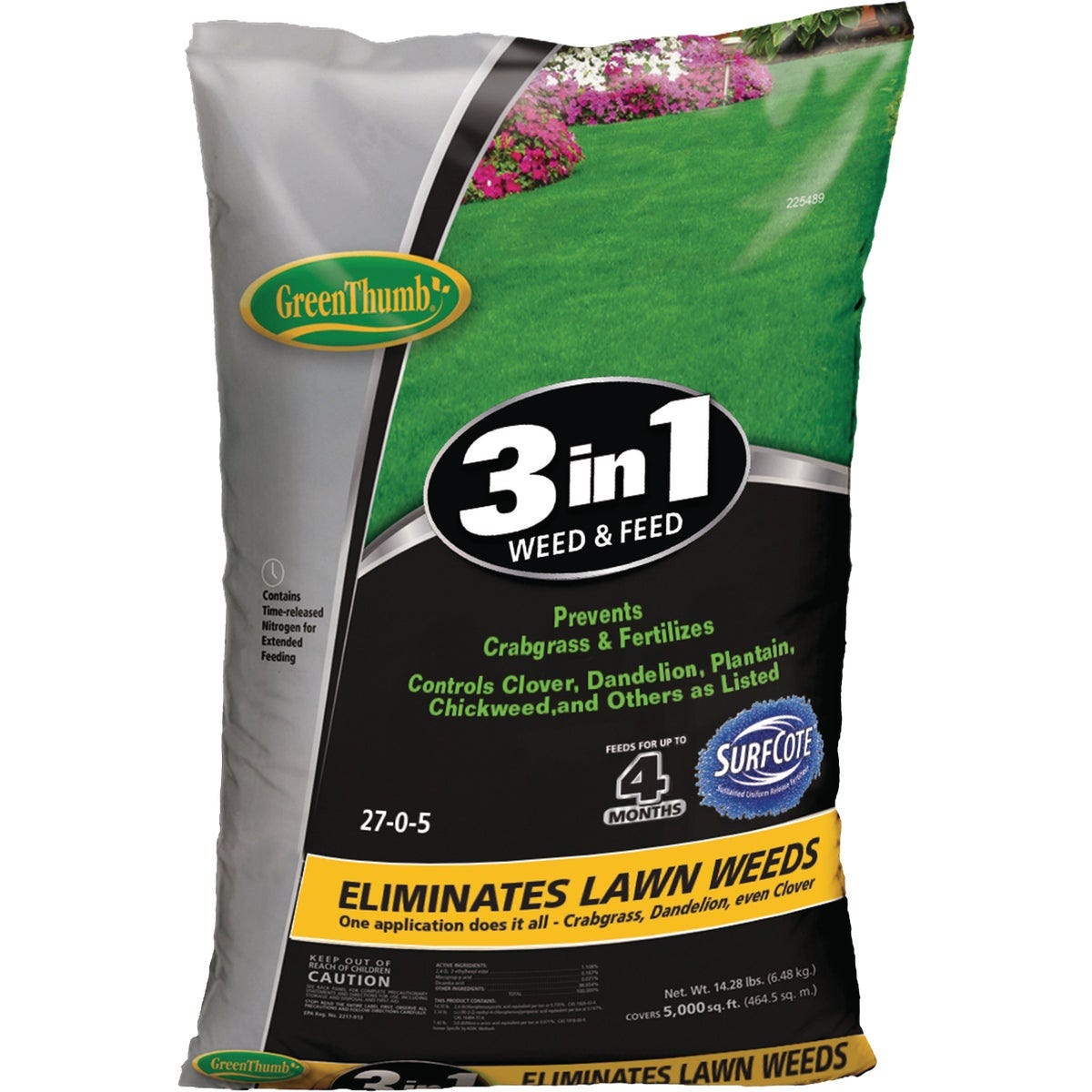 Green Thumb 14.28 Lb. 5000 Sq. Ft. 27-0-5 3-In-1 Weed & Feed Green Thumb 14.28 Lb. 5000 Sq. Ft. 27-0-5 3-In-1 Weed & Feed