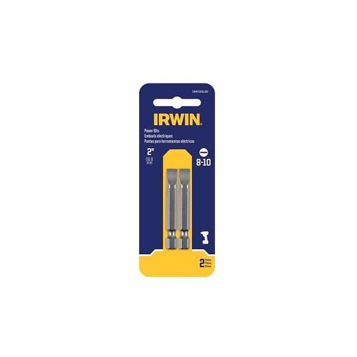 Irwin 2 In. Power Drive #8-10 Slotted Bits (2-Pack) Irwin 2 In. Power Drive #8-10 Slotted Bits (2-Pack)