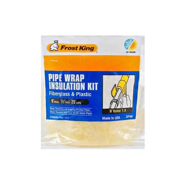 Frost King 6 x 1/2 In. x 25 Ft. Fiberglass Pipe Wrap Insulation Kit Frost King 6 x 1/2 In. x 25 Ft. Fiberglass Pipe Wrap Insulation Kit