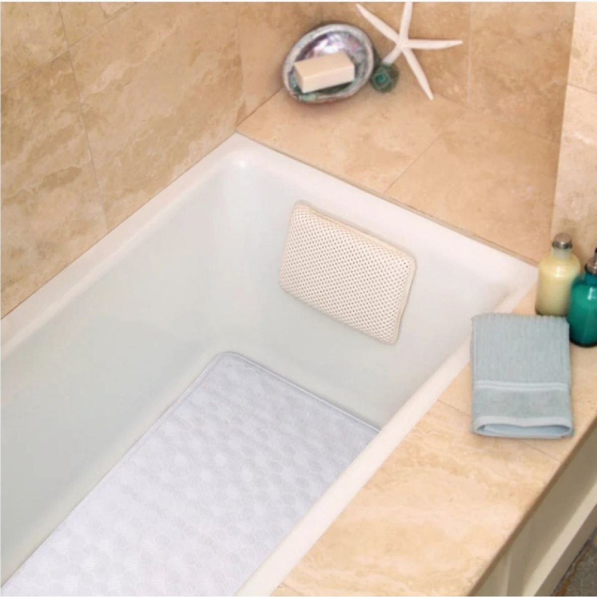 ConTact 14 In. x 24 In. White Circles Bath Mat - photo 4