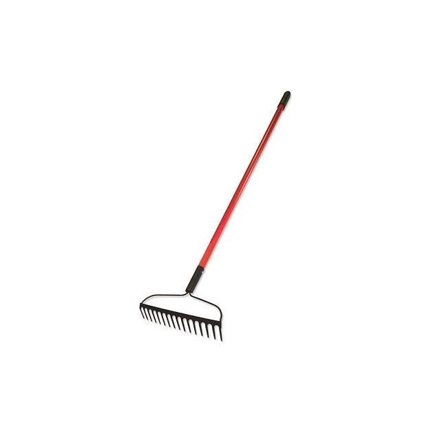 Bully Tools 16 In. Heavy-Duty Steel Bow Garden Rake with 58 In. Fiberglass Handle Bully Tools 16 In. Heavy-Duty Steel Bow Garden Rake with 58 In. Fiberglass Handle