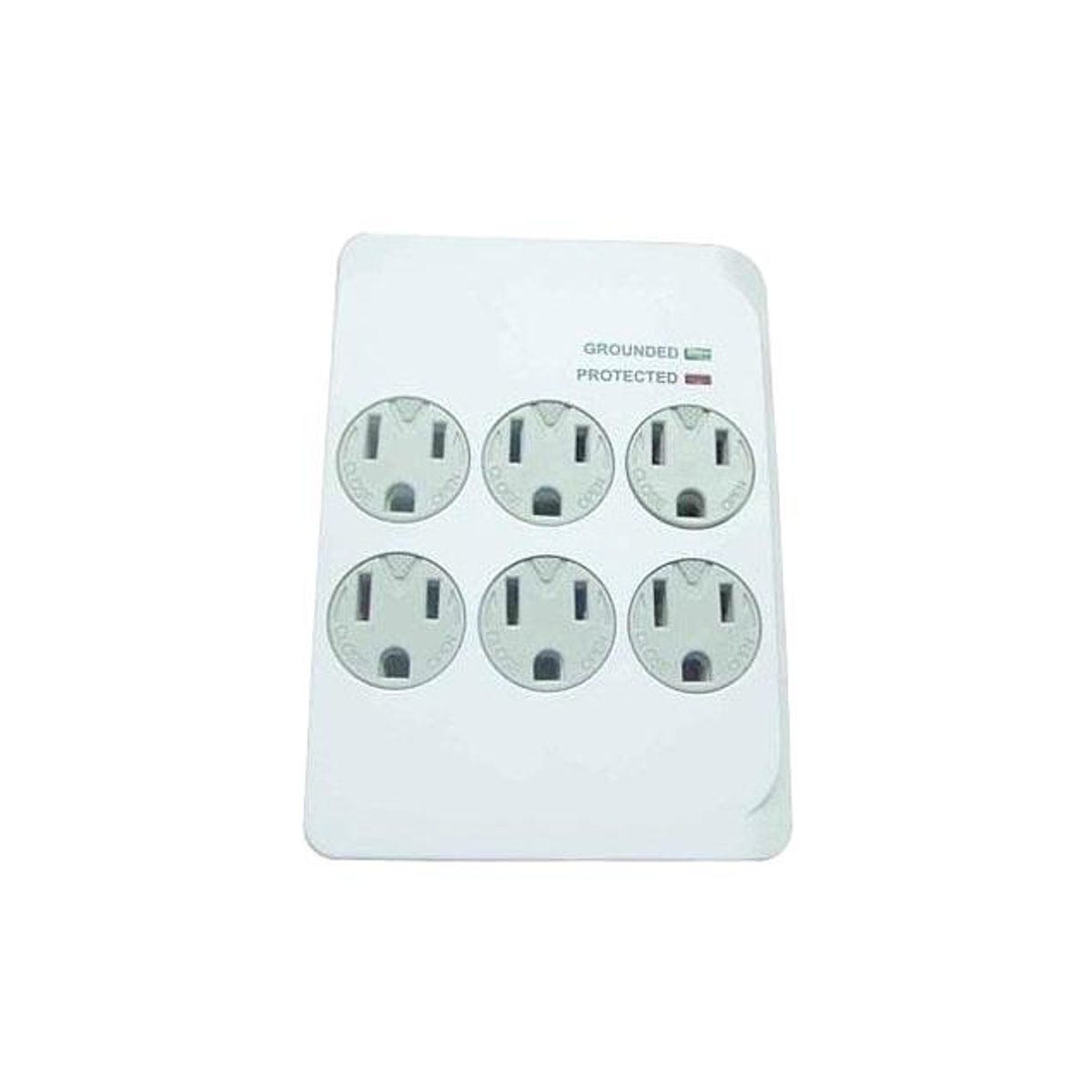 Master Electrician 6-Outlet 1200 Joules White Plastic Outlet Surge Tap Master Electrician 6-Outlet 1200 Joules White Plastic Outlet Surge Tap