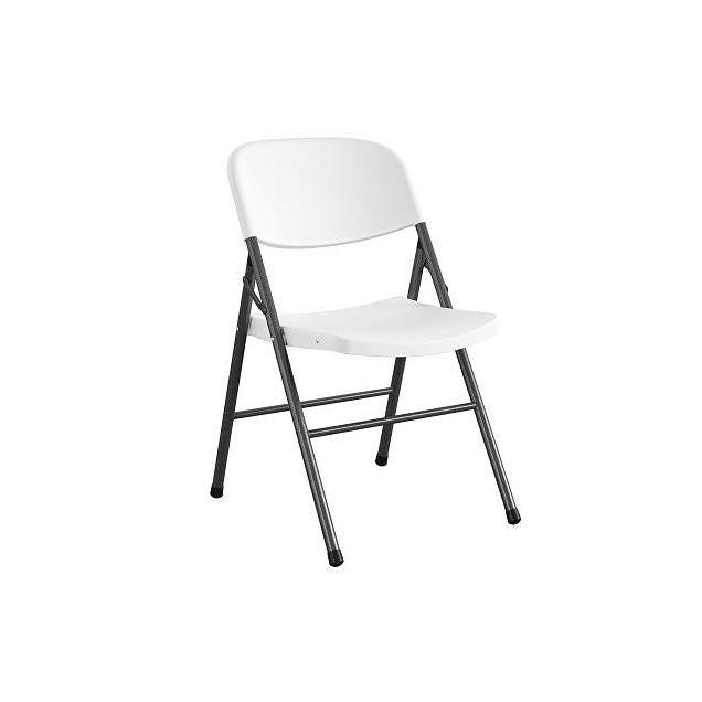 COSCO XL Commercial White Resin Black Steel Frame Folding Chair COSCO XL Commercial White Resin Black Steel Frame Folding Chair