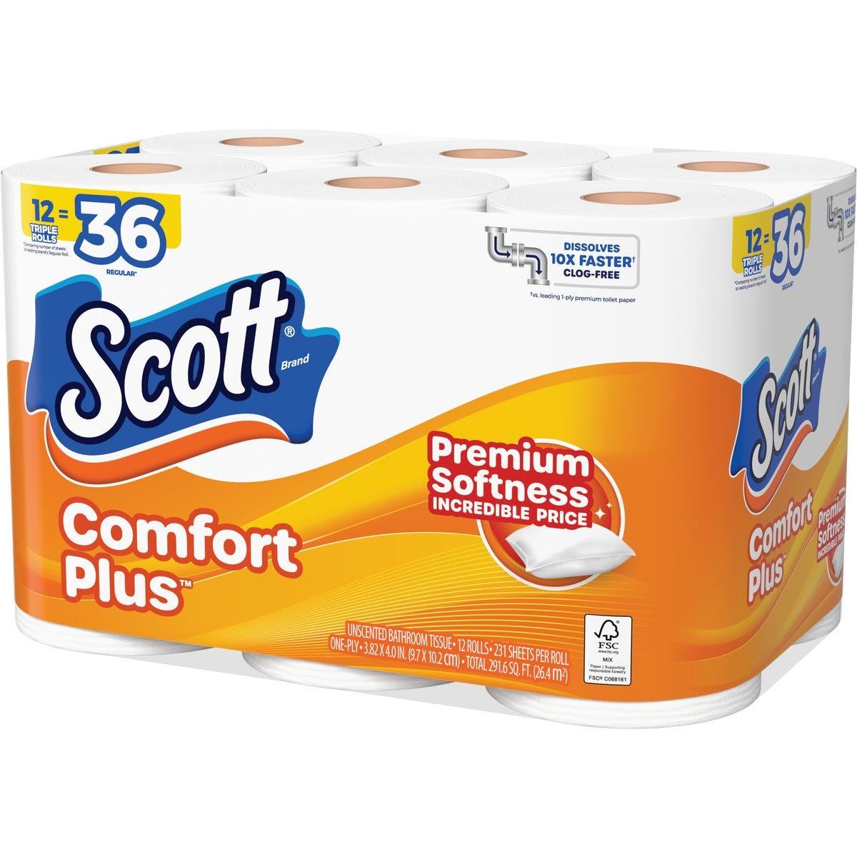 Scott Comfort Plus Extra Soft Toilet Paper (12 Triple Rolls) - photo 3