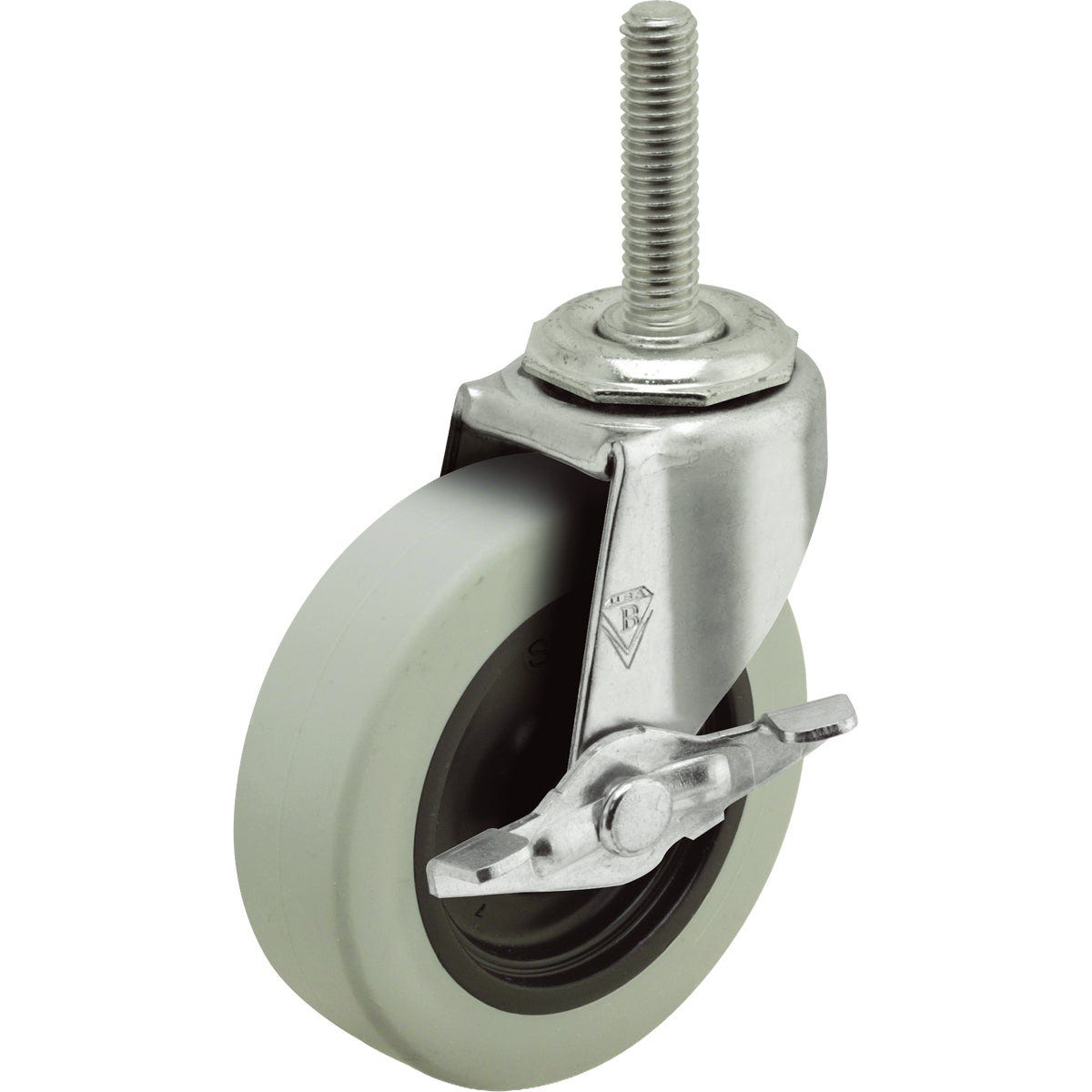Colson 2 In. Gray TPR Swivel Threaded Stem Caster with Locking Brake - photo 2