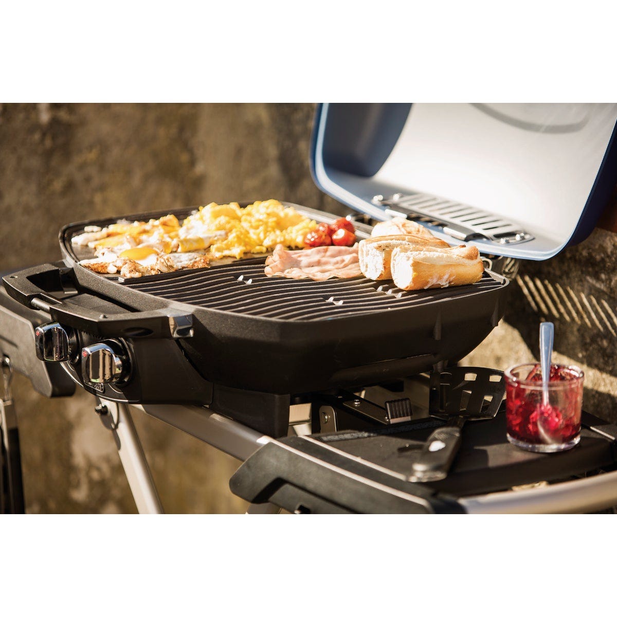 Napoleon TravelQ 285X Portable Propane Gas Grill/Griddle with Scissor Cart, Red - photo 3