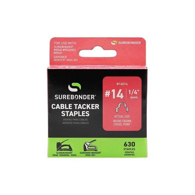 Surebonder 1/4 In. #14 Round Cable Tack