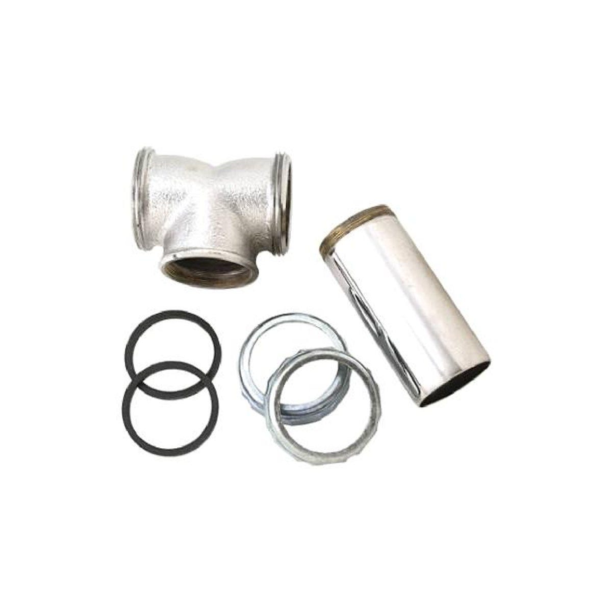 Master Plumber Chrome-Plated Brass Kitchen Drain Center Outlet Tee & Tailpiece