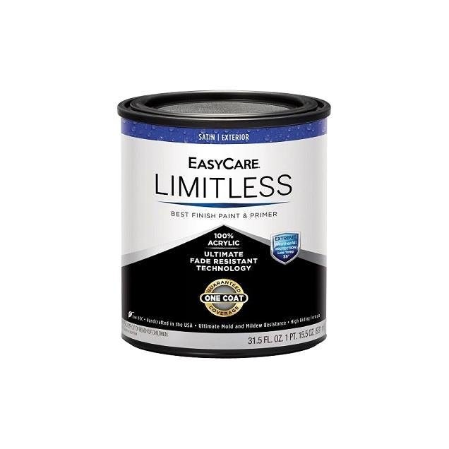 EasyCare WeatherAll Limitless 1 Qt. Black Satin Acrylic Latex Exterior House Paint & Primer