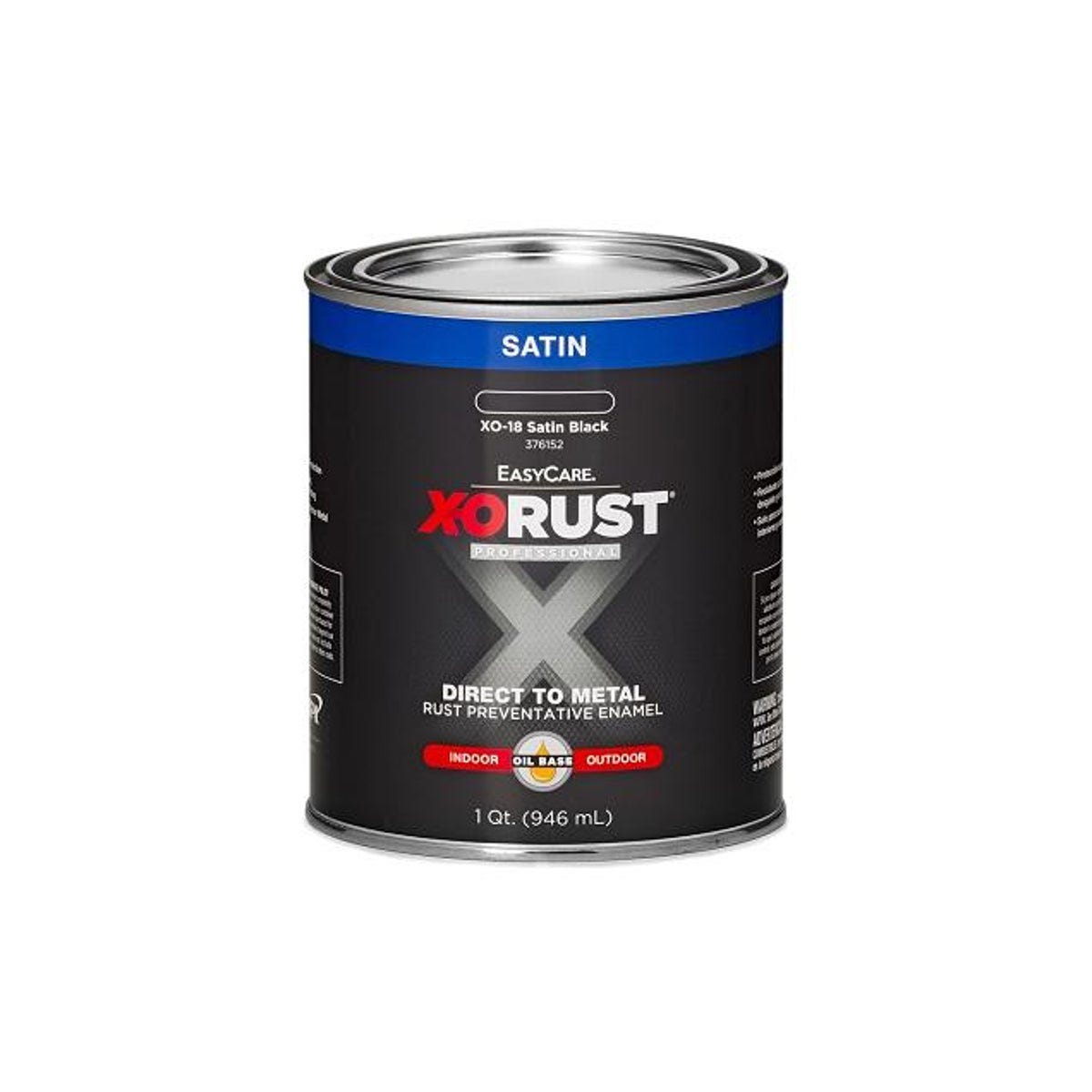 EasyCare X-O Rust Premium 1 Qt. Black Satin Anti-Rust Oil-Base Enamel