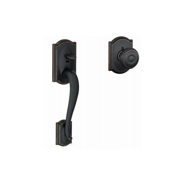 Schlage Camelot Aged Bronze Entry Door Handleset Schlage Camelot Aged Bronze Entry Door Handleset