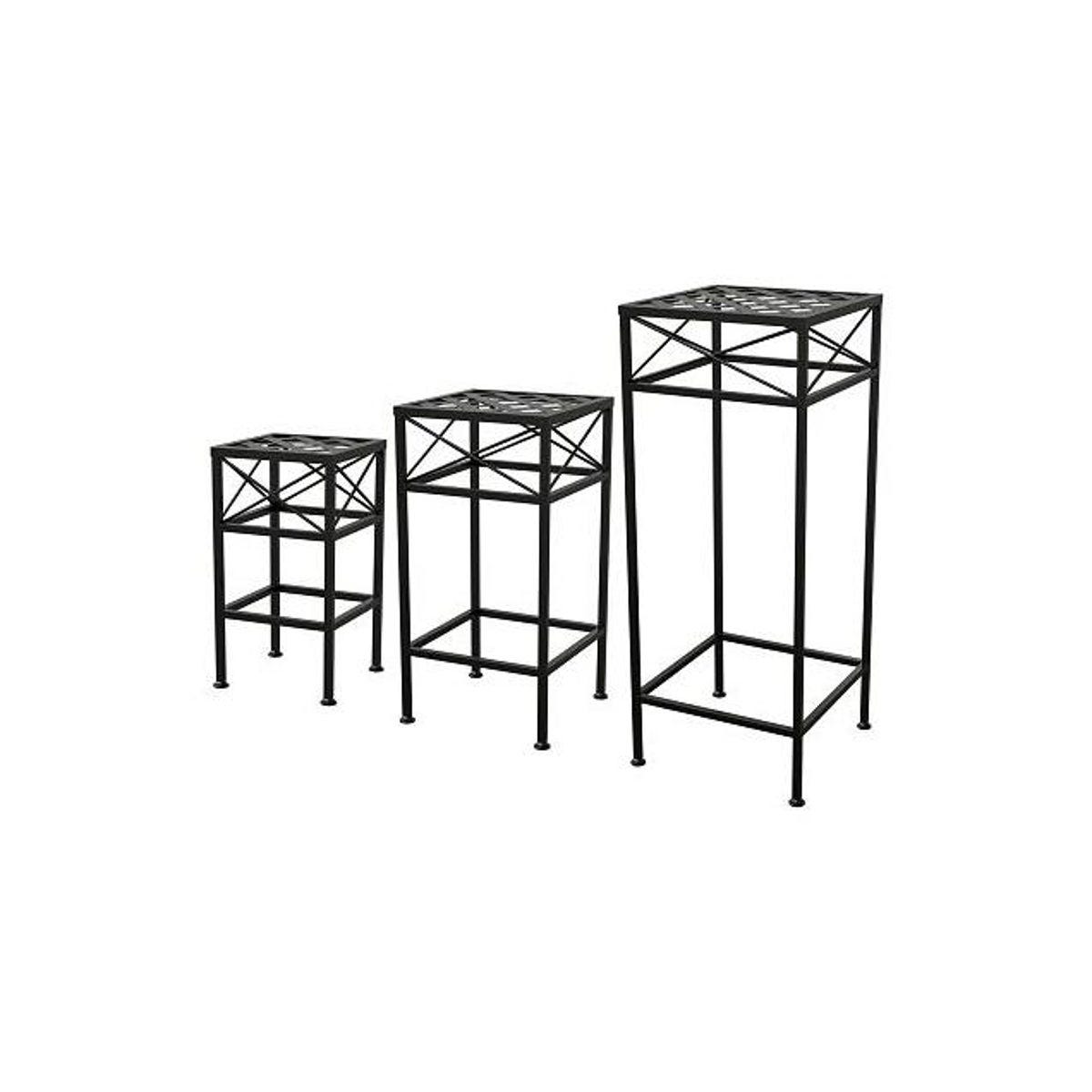 Panacea 3-Piece Nested Cross Hatch Square Plant Stands Panacea 3-Piece Nested Cross Hatch Square Plant Stands