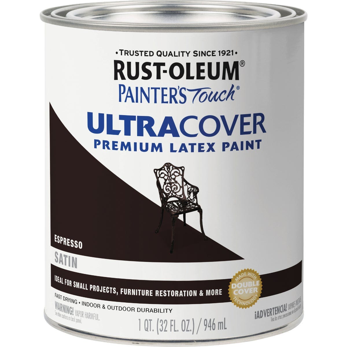 Rust-Oleum Painter's Touch 2X Ultra Cover Premium Latex Paint, Satin Espresso, 1 Qt. - photo 2 Rust-Oleum Painter's Touch 2X Ultra Cover Premium Latex Paint, Satin Espresso, 1 Qt. - photo 2