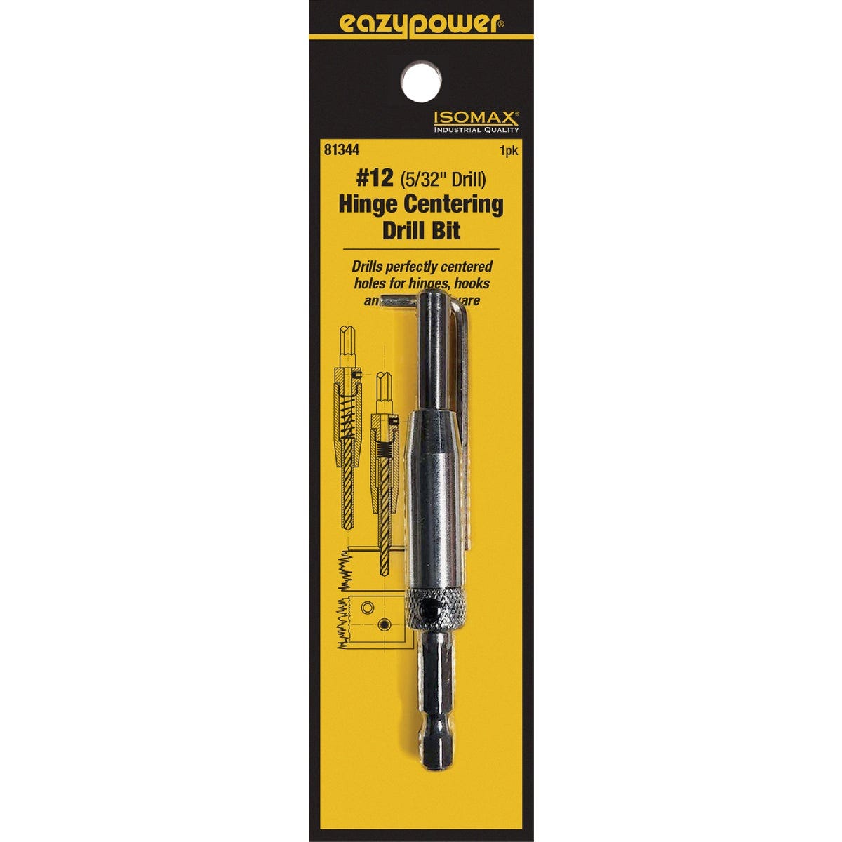 Eazypower Corporation #12 5/32 In. Hinge Drill Bit with L-Shape Hex Key Eazypower Corporation #12 5/32 In. Hinge Drill Bit with L-Shape Hex Key