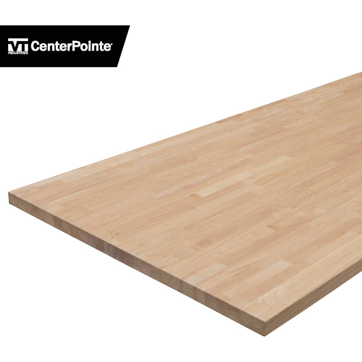VT Industries CenterPointe 74 In. L x 39 In. D x 1.5 In. T Unfinished Hevea Wood Butcher Block Island Countertop with Square Edge