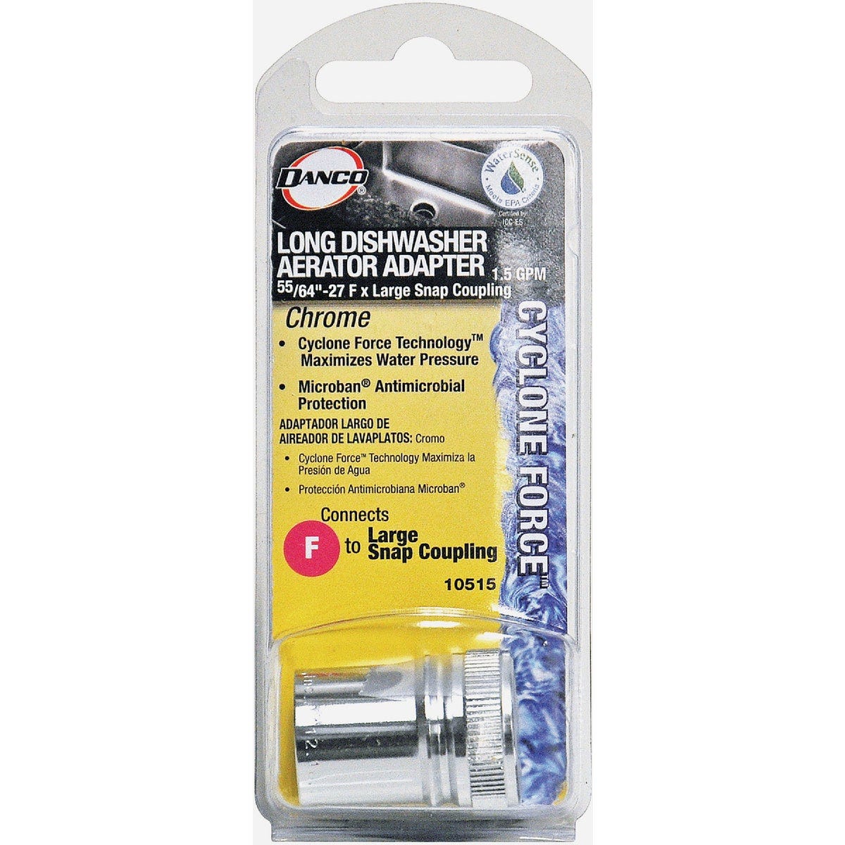 Danco 55/64 In.-27F Long Dishwasher Aerator Adapter, Chrome- - photo 2 Danco 55/64 In.-27F Long Dishwasher Aerator Adapter, Chrome- - photo 2