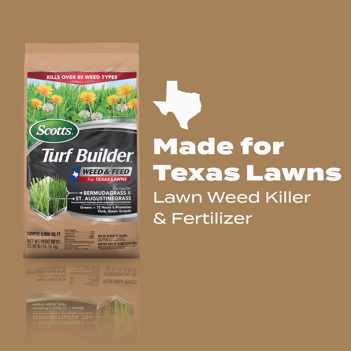Scotts Turf Builder 22.4 Lb. 8000 Sq. Ft. 29-0-10 Weed & Feed for Texas Lawns - photo 2