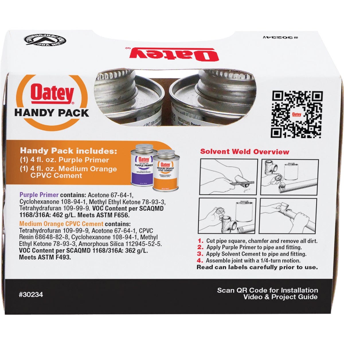 Oatey 4 Oz. Low Voc Primer & Cement PVC Cement Kit - photo 2 Oatey 4 Oz. Low Voc Primer & Cement PVC Cement Kit - photo 2