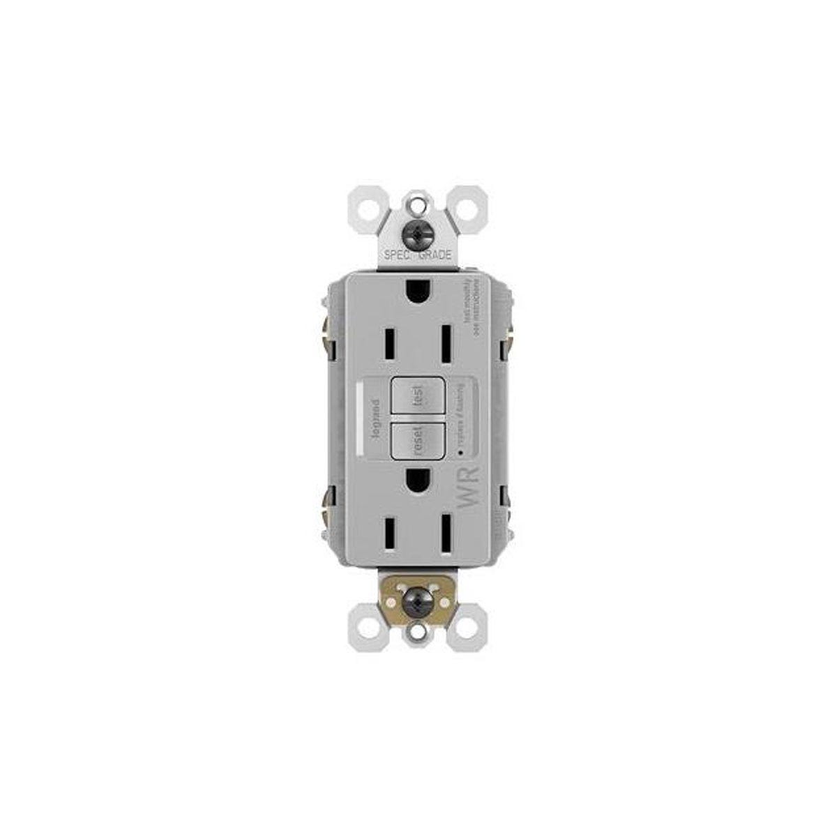 Legrand Pass & Seymour Radiant 15A 120V Gray GFCI Outlet