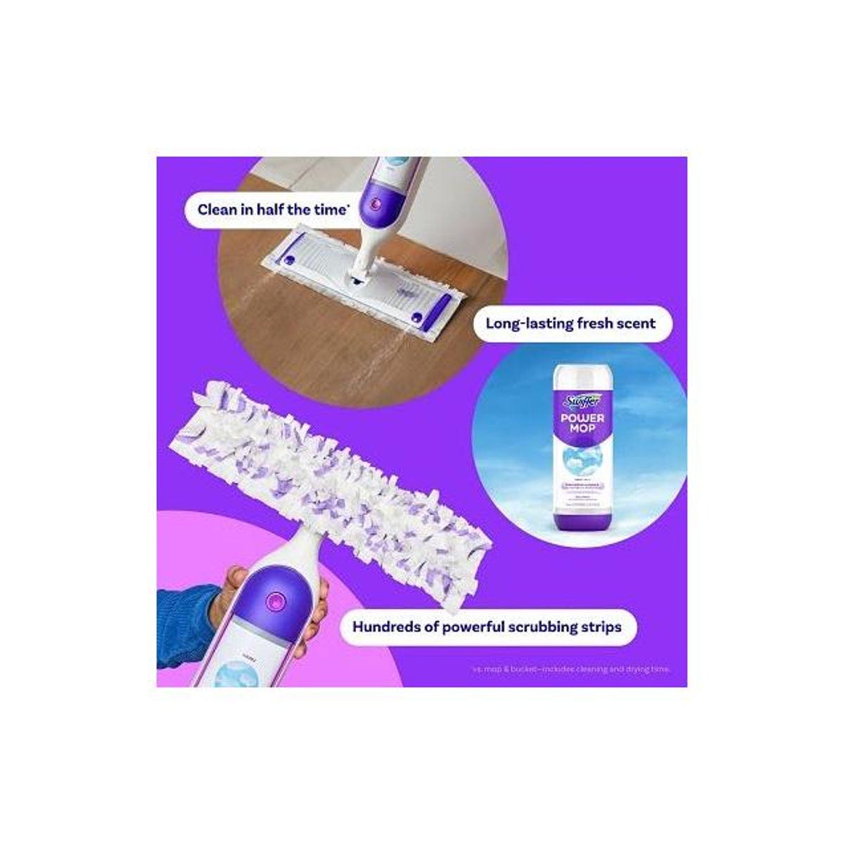 Swiffer Power Mop Starter Kit with Mop, 25.3 Oz. Solution & 2 Pads - photo 3 Swiffer Power Mop Starter Kit with Mop, 25.3 Oz. Solution & 2 Pads - photo 3