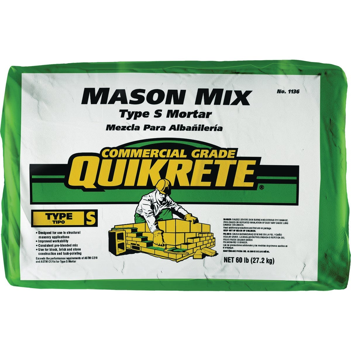 Quikrete 60 Lb. Mason Type S Mortar Mix Quikrete 60 Lb. Mason Type S Mortar Mix