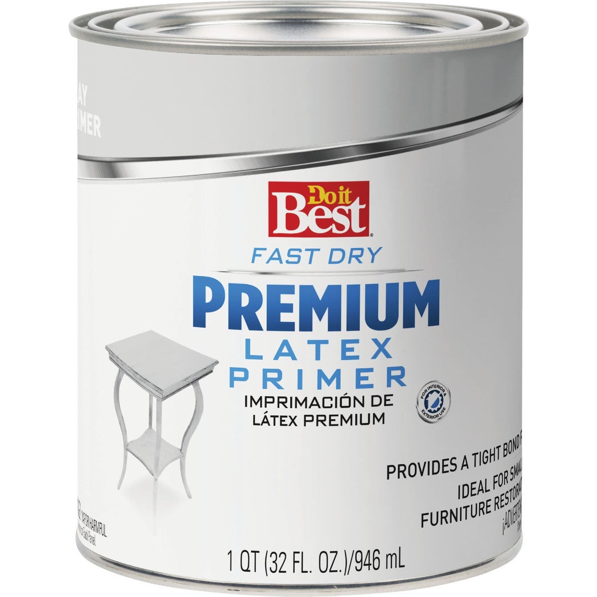 Do it Best Premium Latex Interior/Exterior Primer, Gray, 1 Qt. Do it Best Premium Latex Interior/Exterior Primer, Gray, 1 Qt.