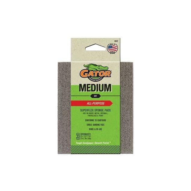 Gator Grit 4.5 In. x 5.5 In. 120-Grit Premium Sanding Pad (3-Pack)